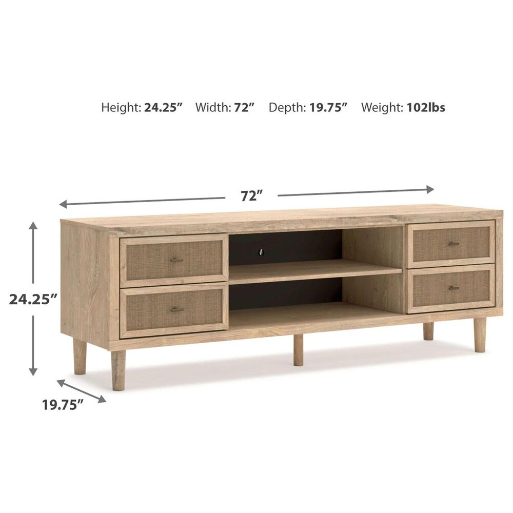 Ashley Cielden 72" XL TV Stand in Oak and Beige, , large
