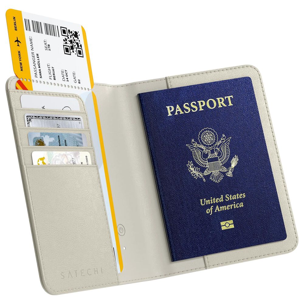 Satechi Vegan-Leather FindAll Passport Cover in Sand, , large