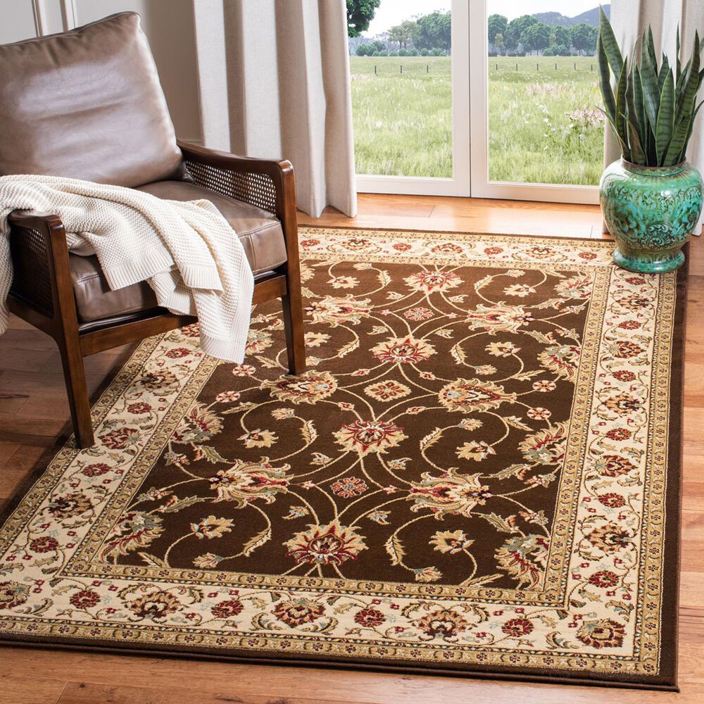 Safavieh Lyndhurst LNH553 8&#39; x 11&#39; Brown and Ivory Area Rug, , large
