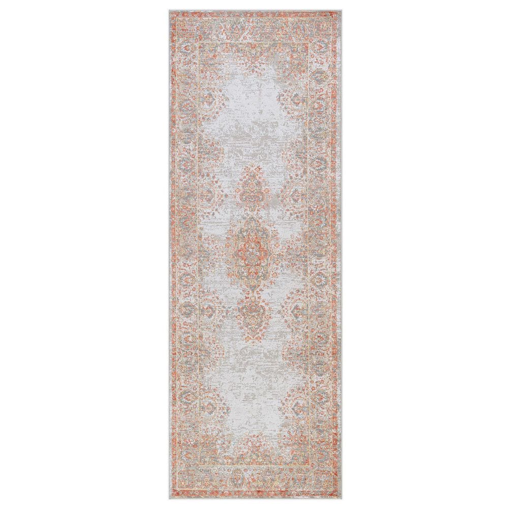 Surya Aisha 2"7" x 7"7" Burnt Orange, Wheat, Off-White, Taupe and Gray Runner, , large