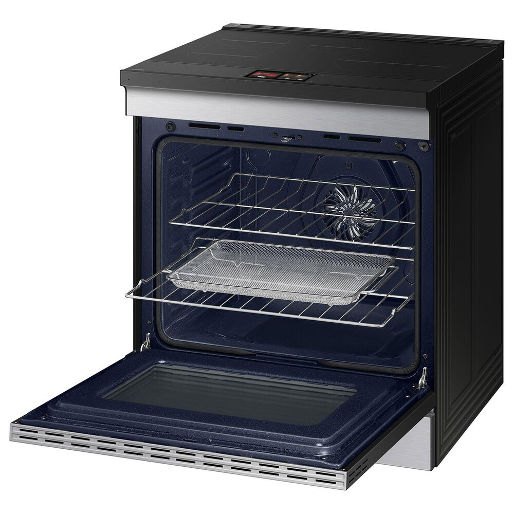 Samsung Bespoke 2-Piece Kitchen Package with 6.3 Cu. Ft. Convection Slide-In Induction Range and 2.1 Cu. Ft. Fingerprint Resistant Over-the-Range Microwave in Stainless Steel, , large