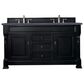 James Martin Vanities Brookfield 60" Double Bathroom Vanity in Antique Black with 3 cm Charcoal Soapstone Quartz Top and Rectangle Sinks, , large