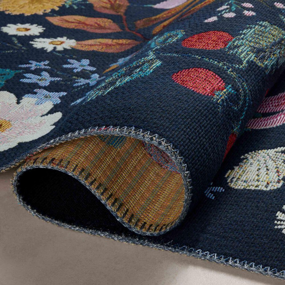 Rifle Paper Co Perennial Strawberry Fields 5&#39;3&quot; x 7&#39;8&quot; Black Area Rug, , large