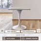Leisuremod LeisureMod Verve Collection 27 Square Dining Table, White Base with Laminated White Marbleized Top, , large