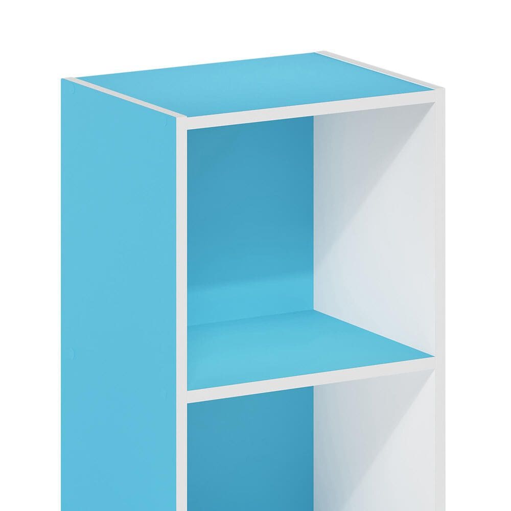 HOMLUX 2-Tier Open Shelf Bookcase in Light Blue and White, , large