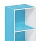 HOMLUX 2-Tier Open Shelf Bookcase in Light Blue and White, , large