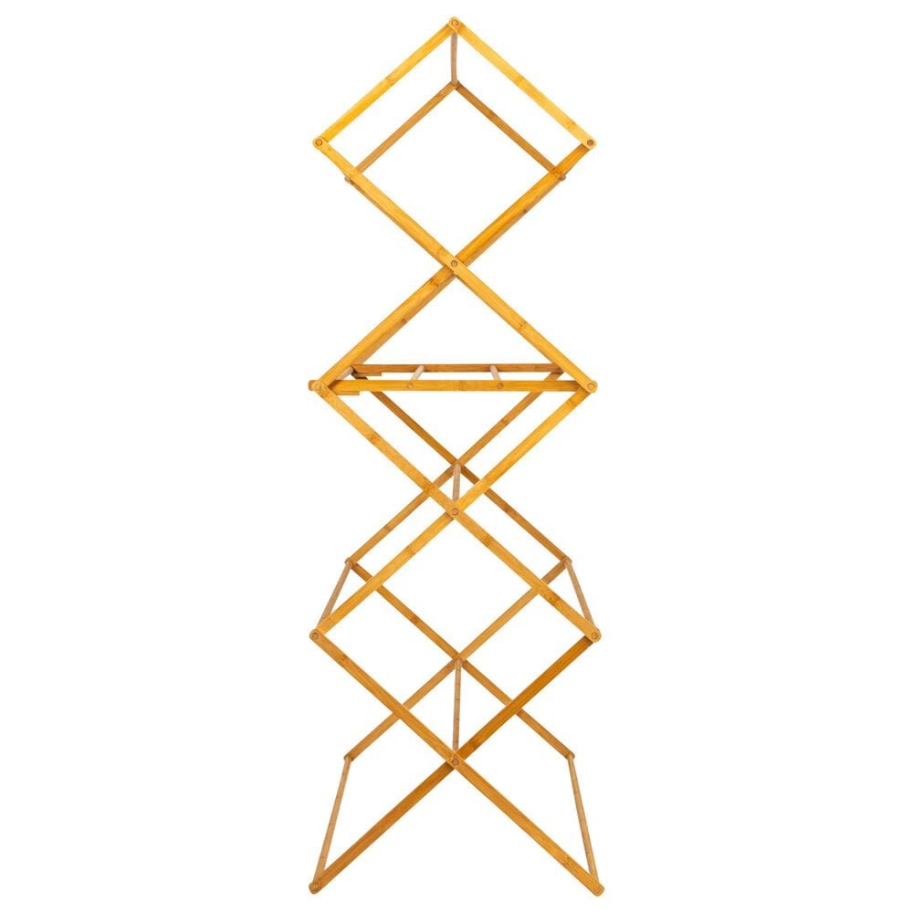 Household Essentials Oversized Clothes Drying Folding Rack with 11 Dowels in Natural, , large