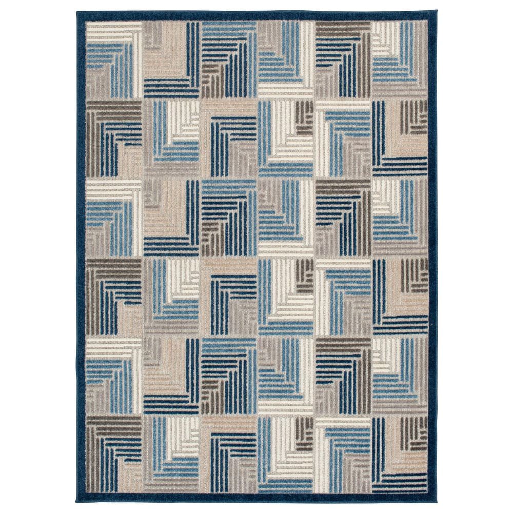 Central Oriental Fontana Haldis 6"7" x 9"2" Gray and Blue Area Rug, , large