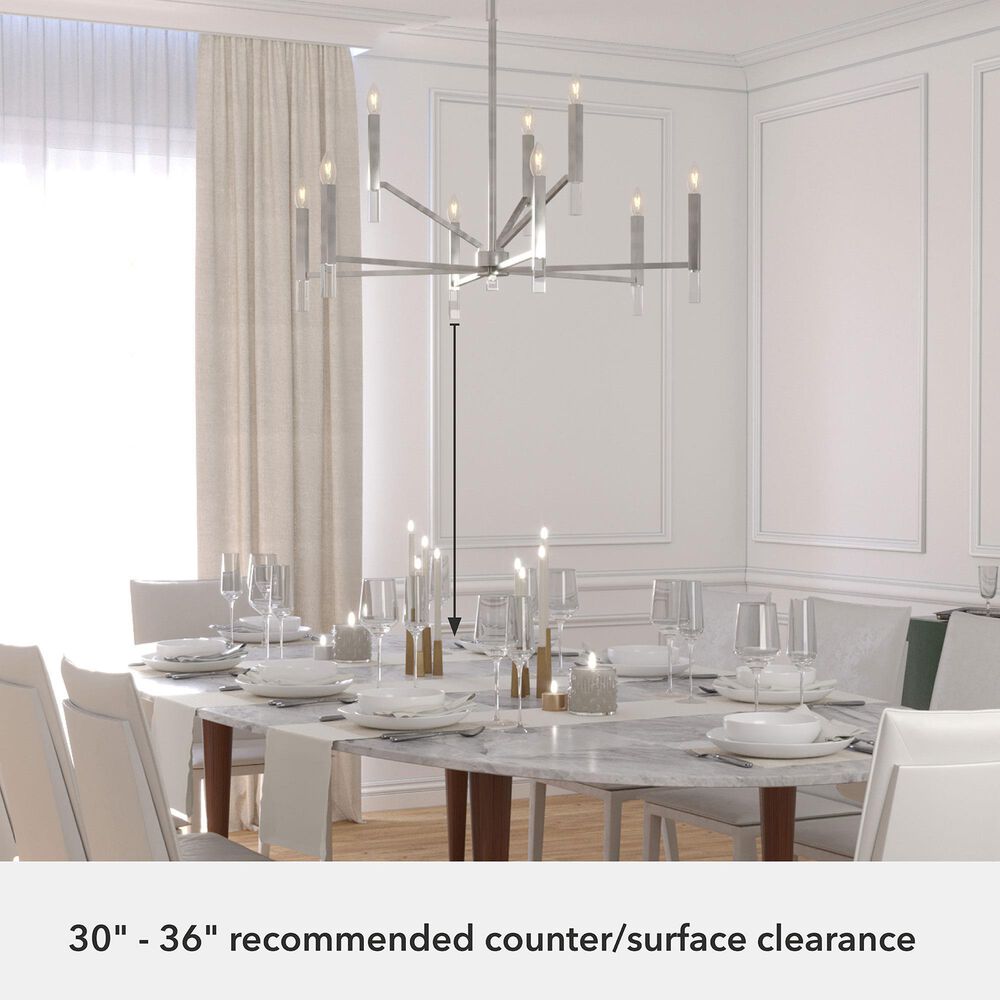 Hunter Sunjai 9-Light Chandelier in Brushed Nickel, , large