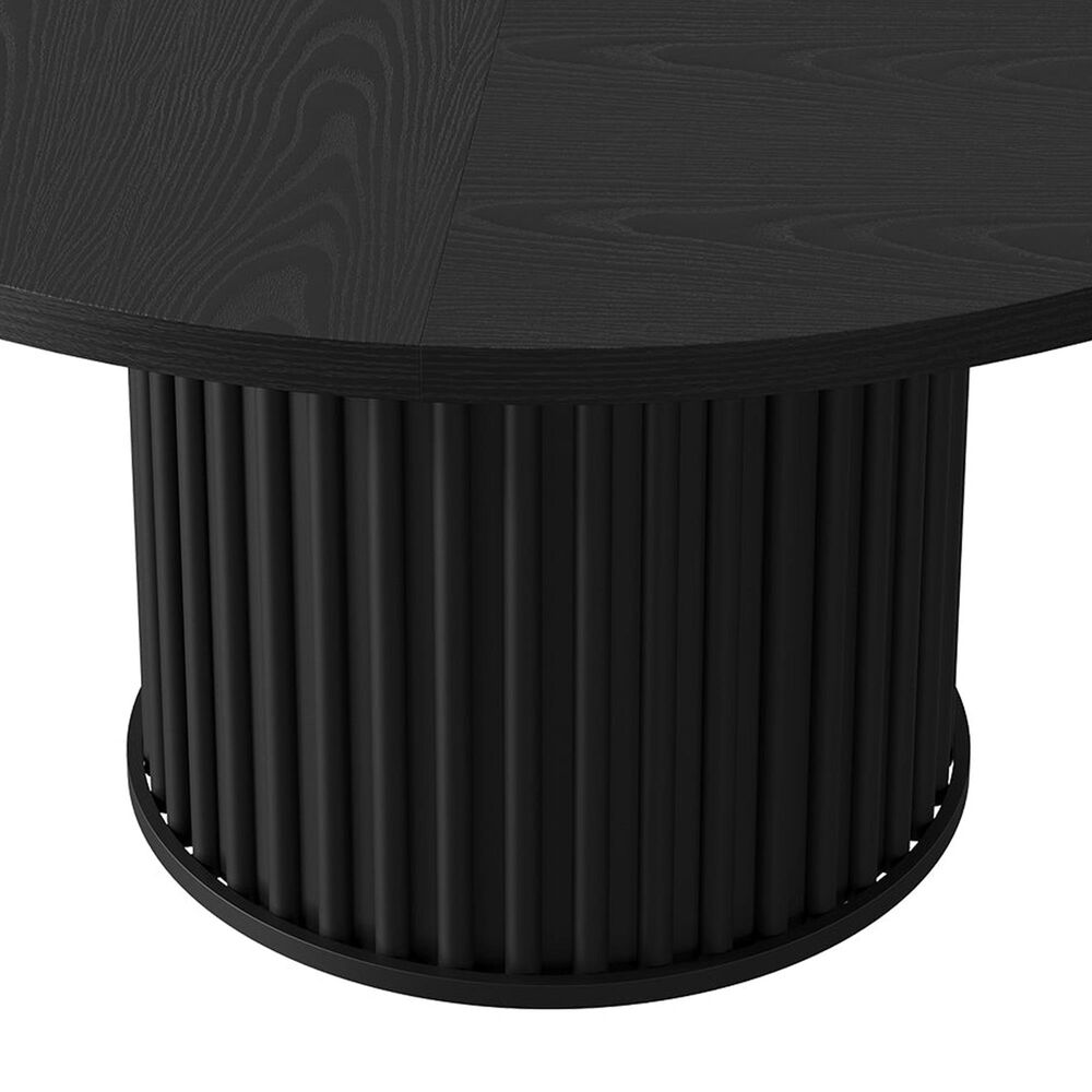 GARVEE 47" Round Industrial Dining Table in Black - Table Only, , large