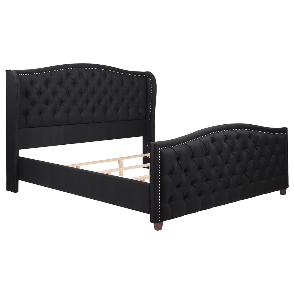 Jennifer Taylor Home Marcella King Upholstered Bed in Jet Black NFM