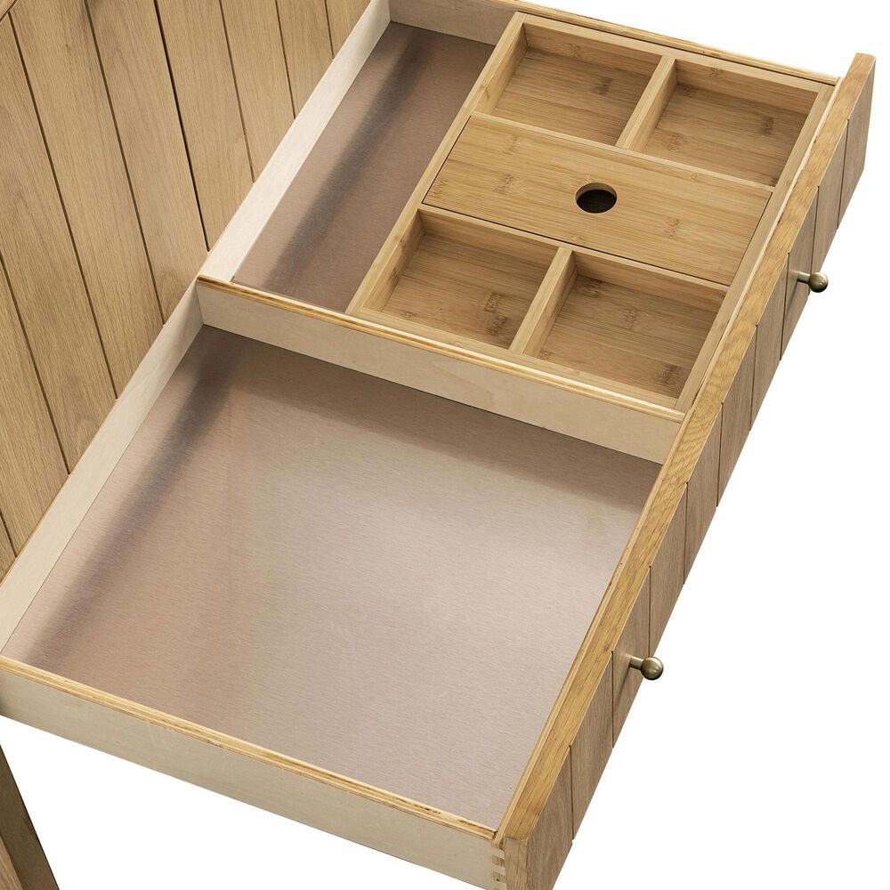 James Martin Vanities Hudson 36" Single Bathroom Vanity in Light Natural Oak with Single Hole 3 cm White Zeus Quartz Top and Rectangular Sink, , large