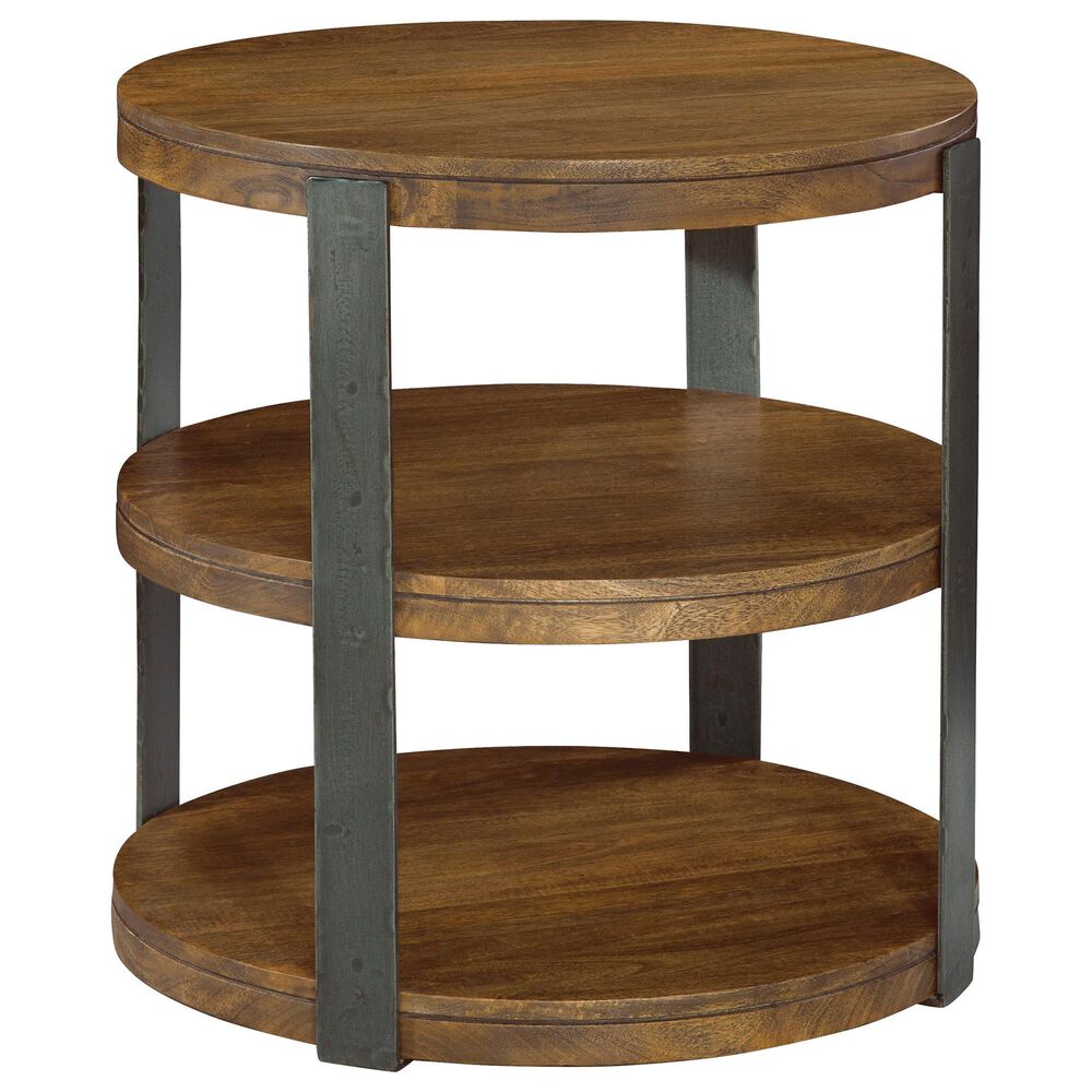 Hekman Bedford Park Iron Strap Lamp Table in Brown and Black, , large