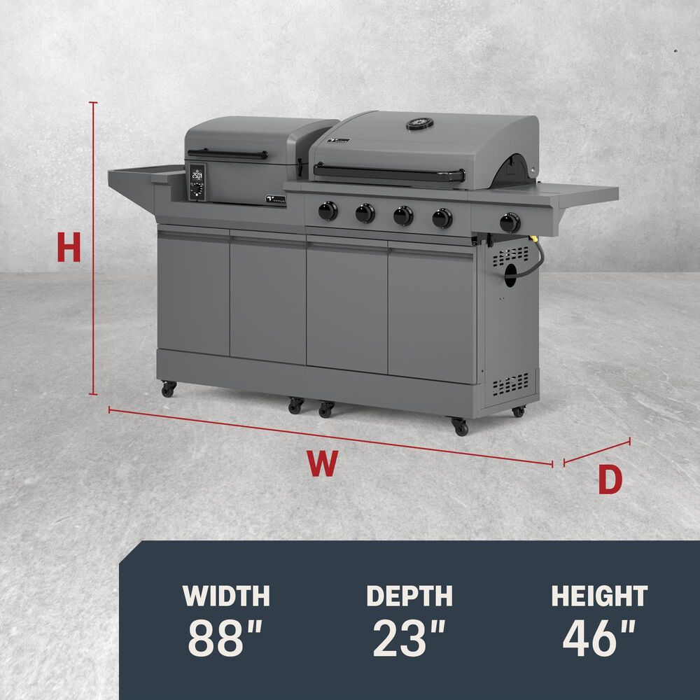 Tytus Anaheim and Emberwood 3-Piece Modular Duo with Pellet Grill in Gunmetal Gray, , large