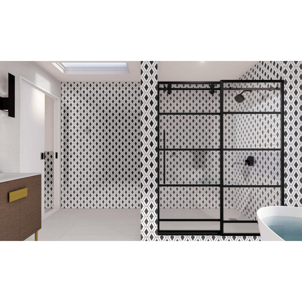 Soho Studio Elaine Nero 10" x 10" Marble Mosaic Sheet, , large