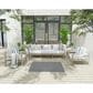 Nourison Courtyard Ivory and Blue 4" Square Indoor/Outdoor Area Rug, , large