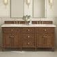 James Martin Vanities Lorelai 72" Double Vanity in Mid-Century Walnut with 3 cm Eternal Marfil Quartz Top, , large