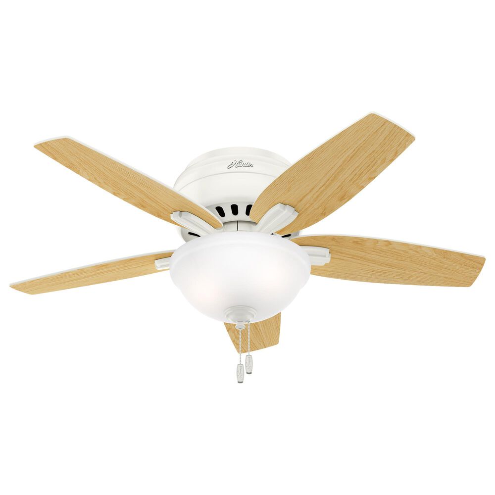 Hunter Newsome 42&quot; Low Profile Ceiling Fan with Light in Fresh White, , large