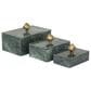 Maple and Jade 3-Piece Decorative Box Set in Vibrant Green, Smoky Gray and Gold, , large