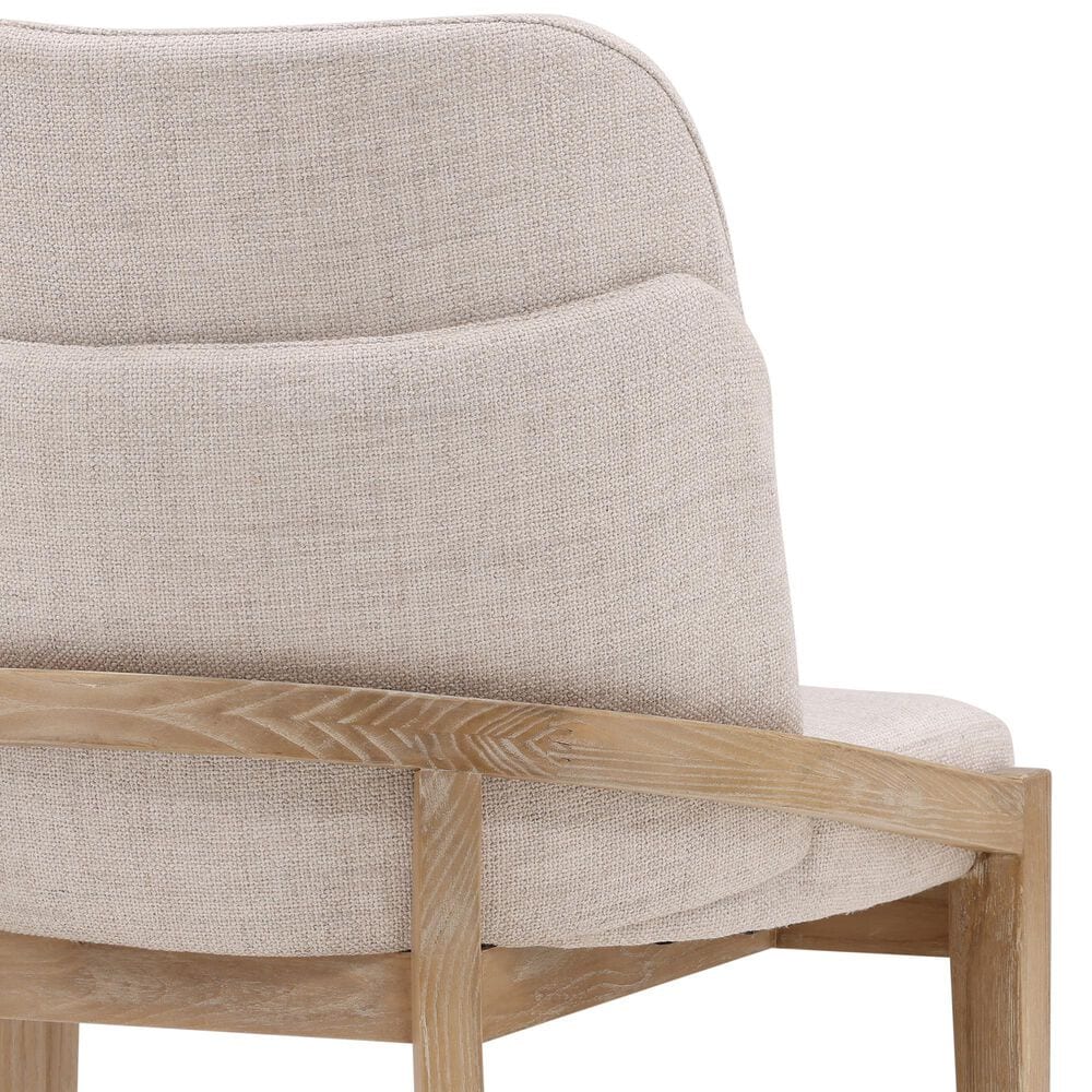 Blue Sun Designs Jacquelyn Dining Side Chair in Light Natural Finish and Beige Upholstery, , large