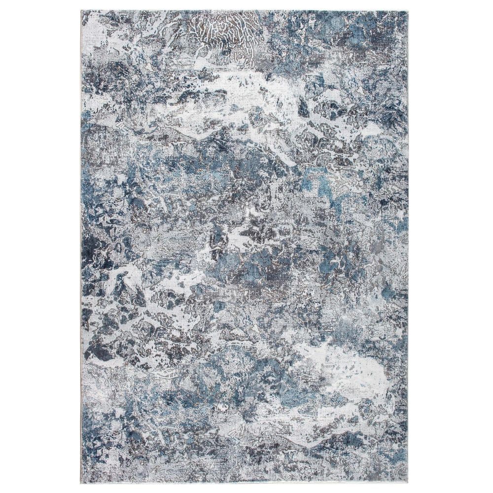 Kas Oriental Rugs Roxy Galaxy 7"6" x 10" Grey and Blue Area Rug, , large