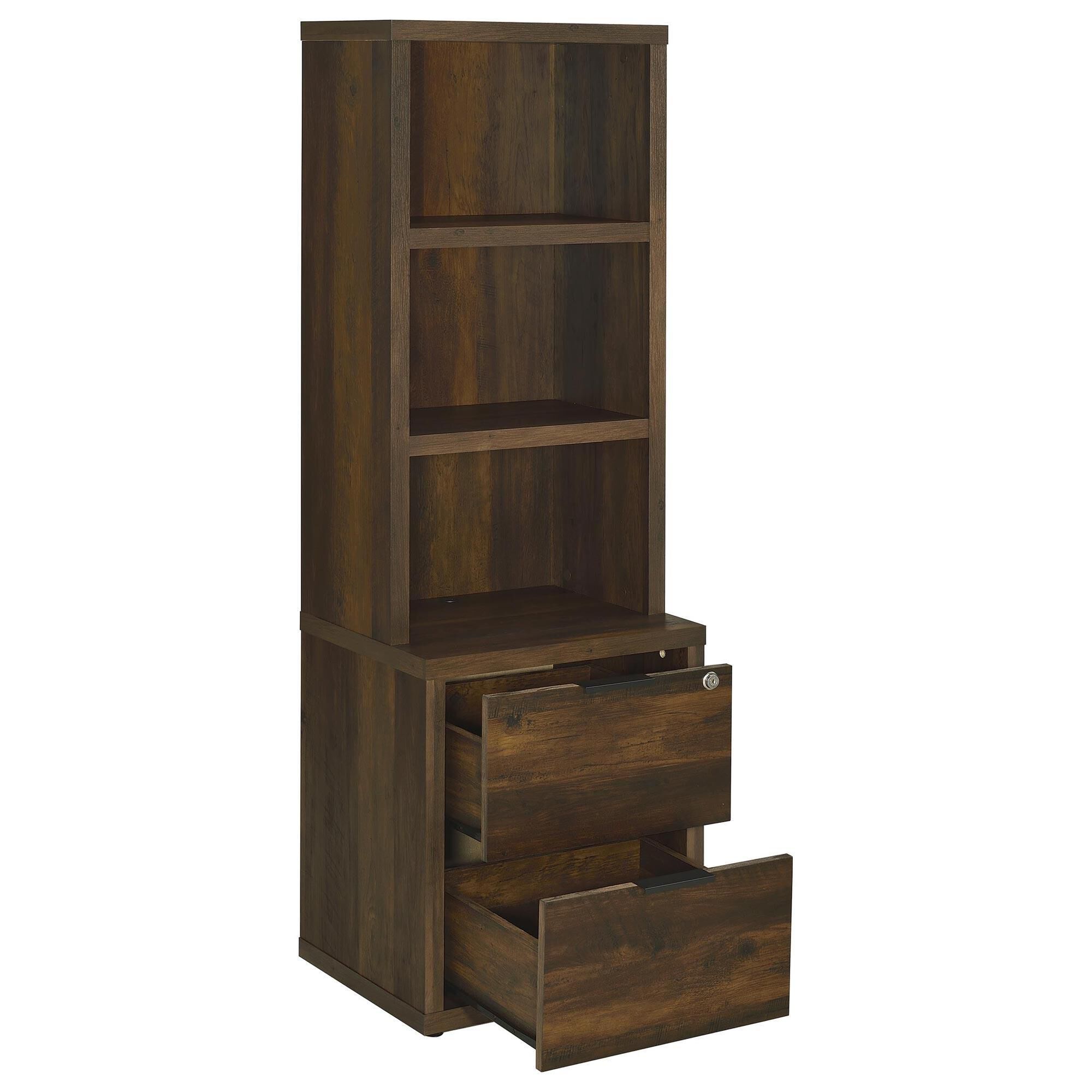 Coaster Westpark 3-Shelf Bookcase with USB and Lockable Drawer in