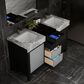 Lexora Home Zilara 55" Double Bathroom Vanity in Black and Grey with 11 cm Castle Grey Marble Top and Rectangular Sinks, , large