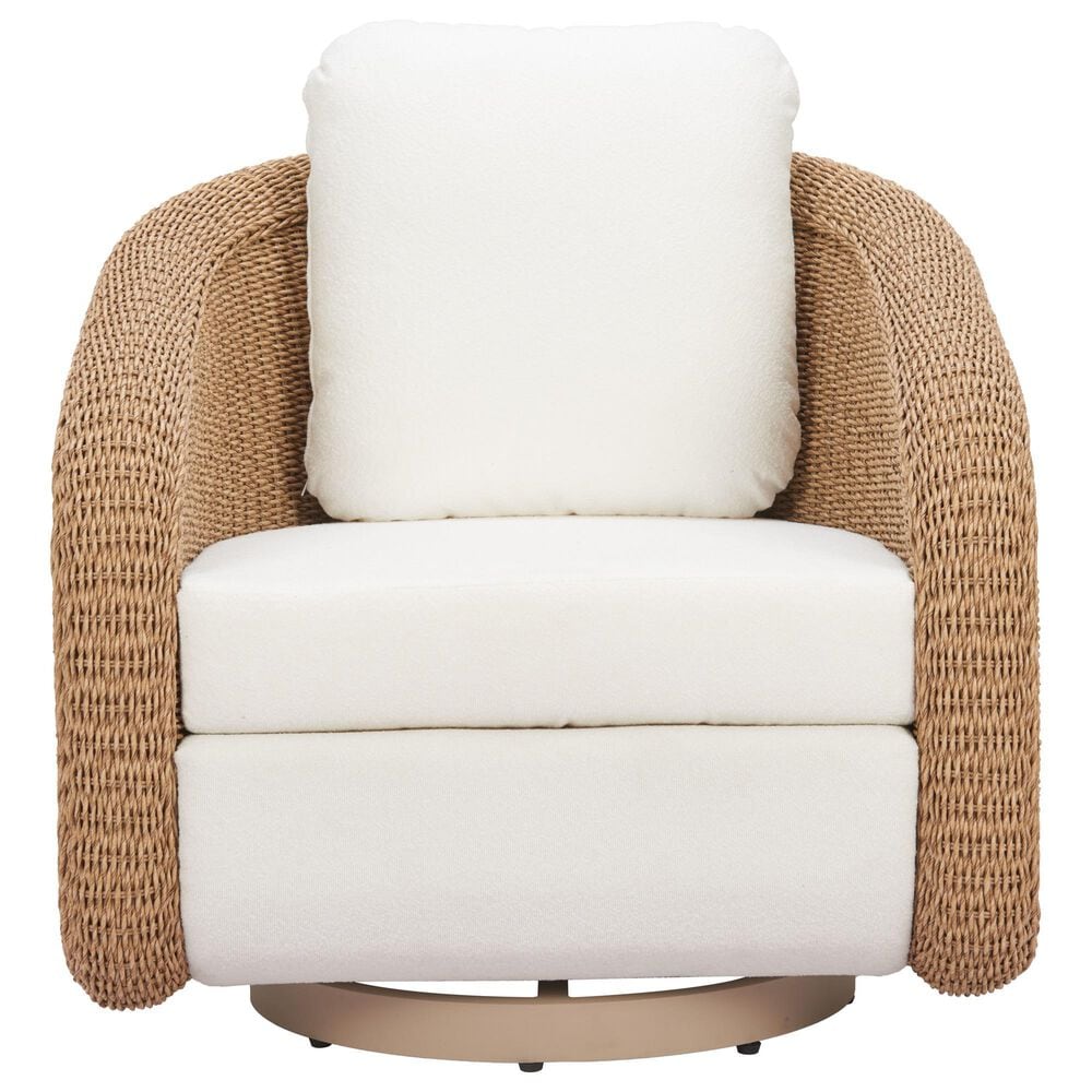 Zuo Modern Solara Outdoor Swivel Chair in Ivory, , large