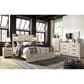 Ashley Cambeck 4 Piece King Bed Set in Whitewash with Lighting, , large
