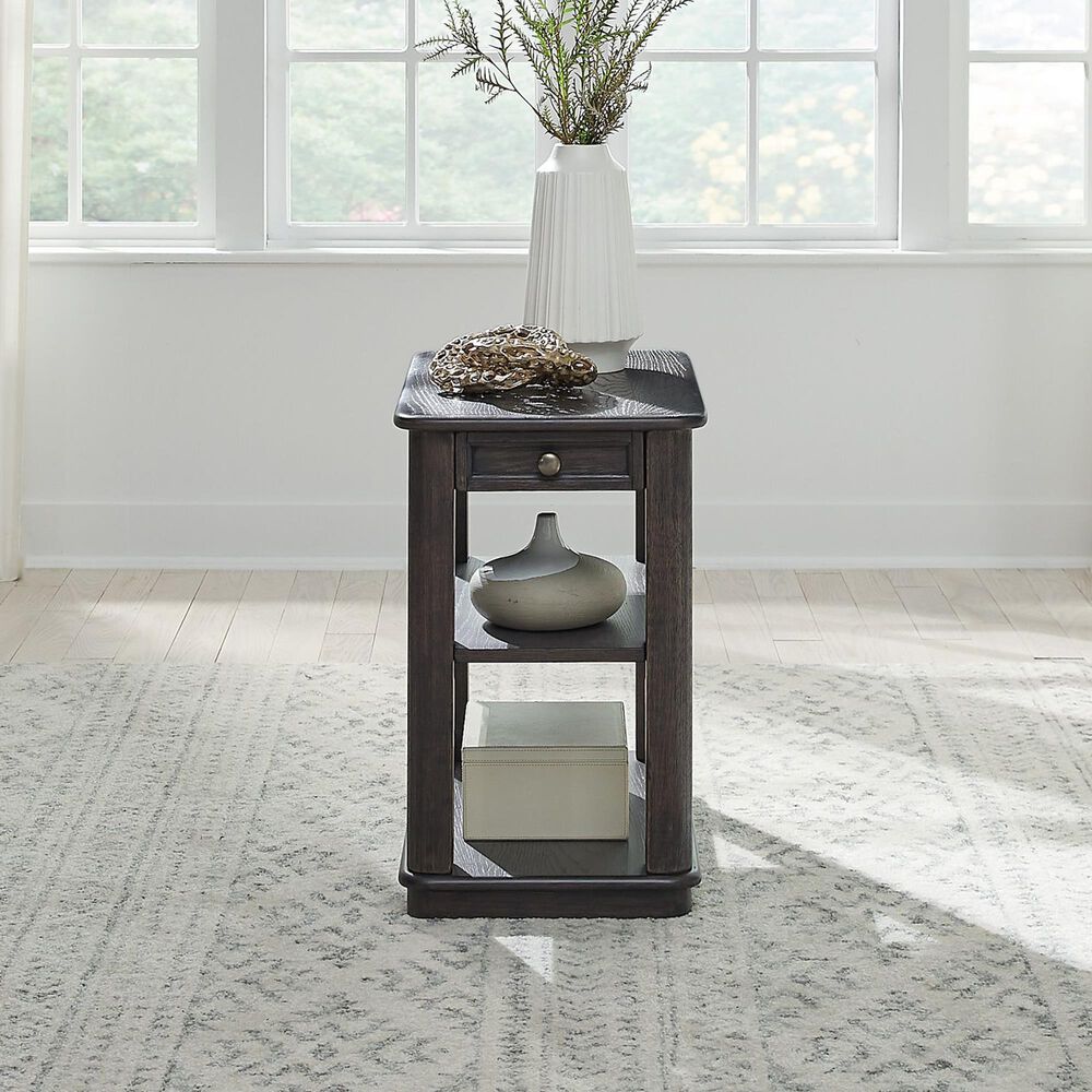 Belle Furnishings Wallace 1-Drawer Chairside Table in Aged Oak, , large