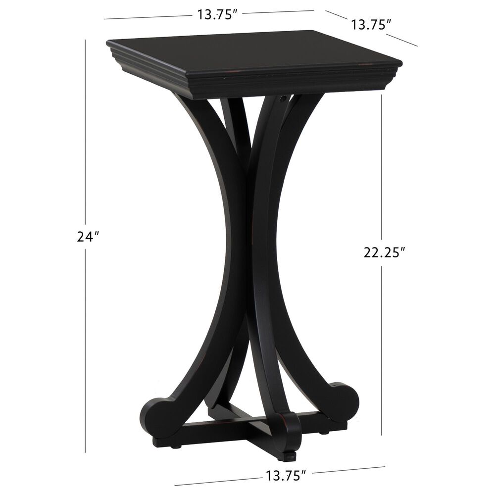 Linden Boulevard Dylan Sculptural Pedestal End Table in Black, , large