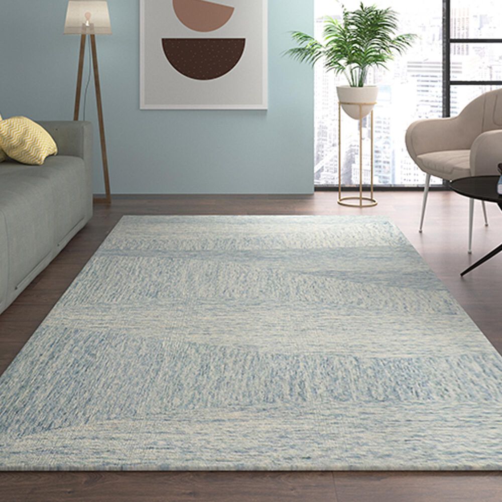 L&amp;R Resources Aurora Abstract Blue 7'9" x 9'9" Area Rug, , large