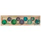 Creative Coop 10-Piece Wood Tray with Glass Votive Holder Set in Blue and Green, , large