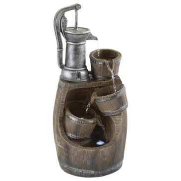 Timberlake Pure Garden 4-Tier Old Fashion Fountain in Silver/Wood, , large