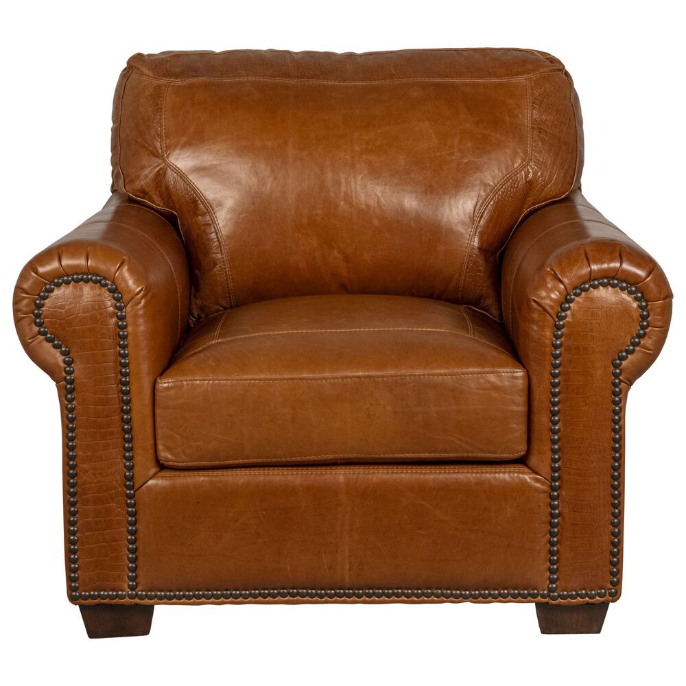 USA Premium Leather Accent Chair in Saddle Glove, , large