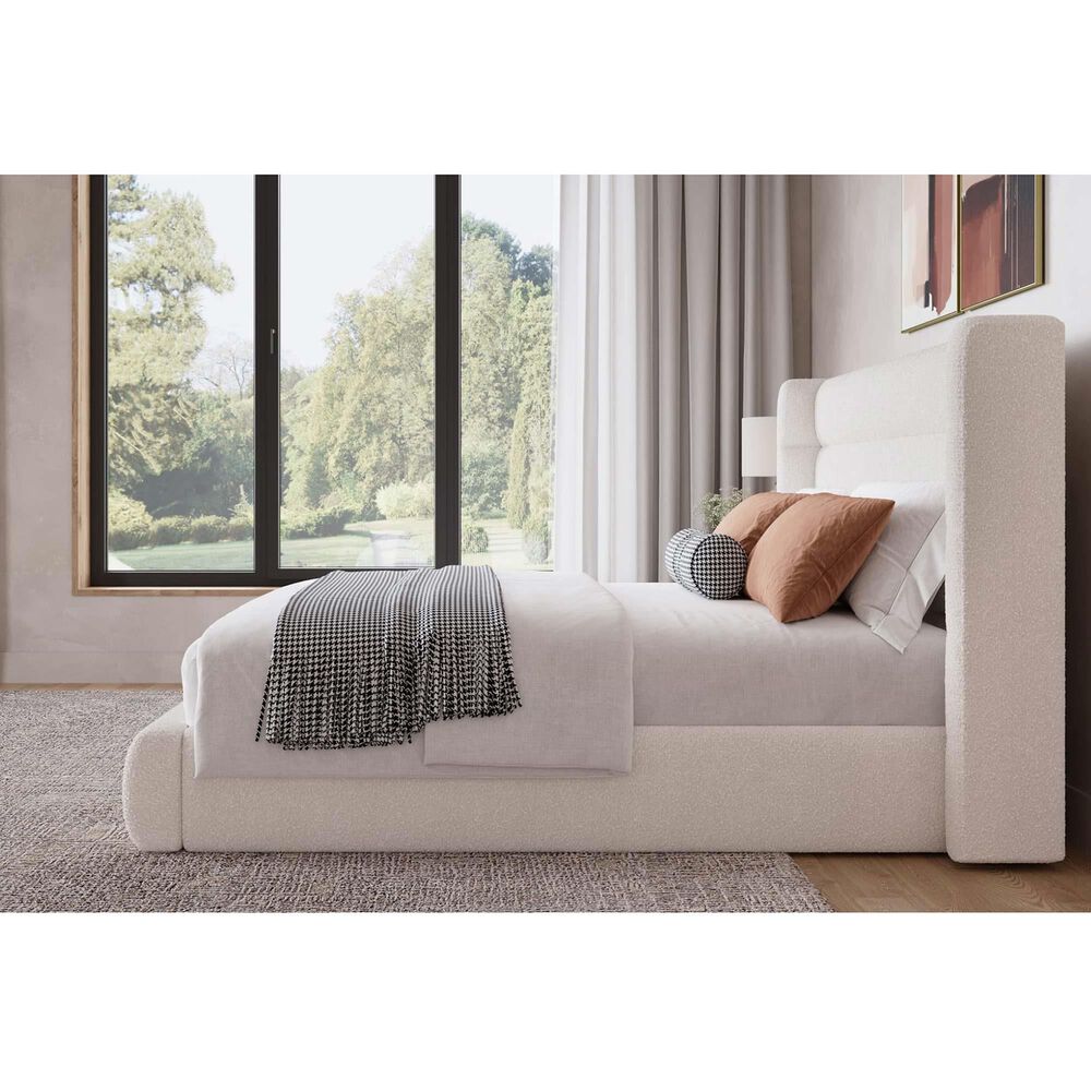 Urban Home Formosa Frank Queen Upholstered Bed Ivory, , large
