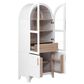 HOMLUX 71" Tall Arched Kitchen Pantry Cabinet with Door Shelves, Farmhouse Kitchen Storage Cabinet with Open & Adjustable Shelves, Hidden Drawer & Glass Door, Cupboard for Kitchen, Dining Room, White, , large