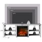 HOMLUX 63" Fireplace TV Stand with Storage Shelves in White Emboss, , large