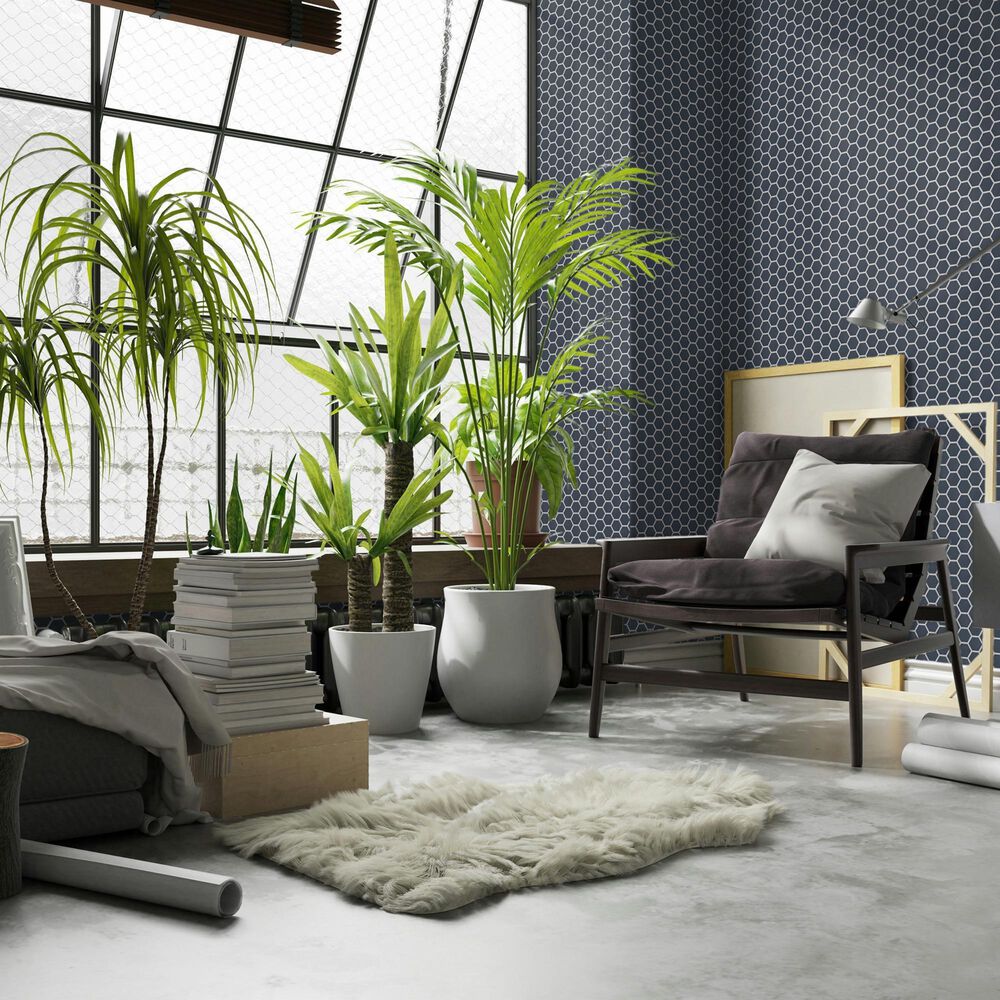 Emser Savvy Navy 2" Hexagon on 11" x 12" Glazed Porcelain Mosaic Sheet, , large