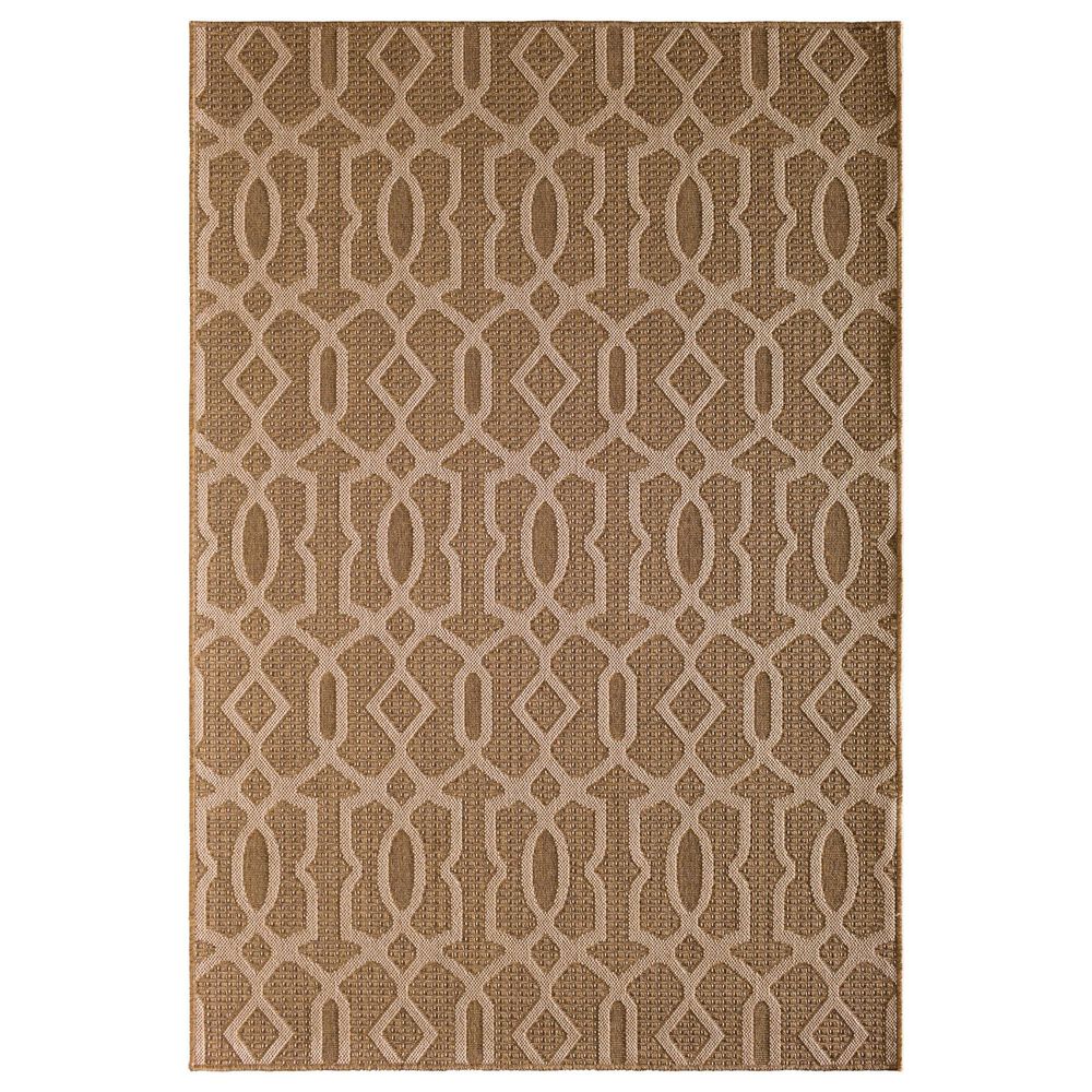 Central Oriental Santorini Intertwined Fretwork 5"3" x 7"7" Earth and Natural Area Rug, , large