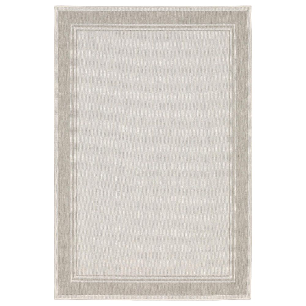Oriental Weavers Portofino Outdoor 6765W 3"3" x 5" Ivory and Gray Area Rug, , large
