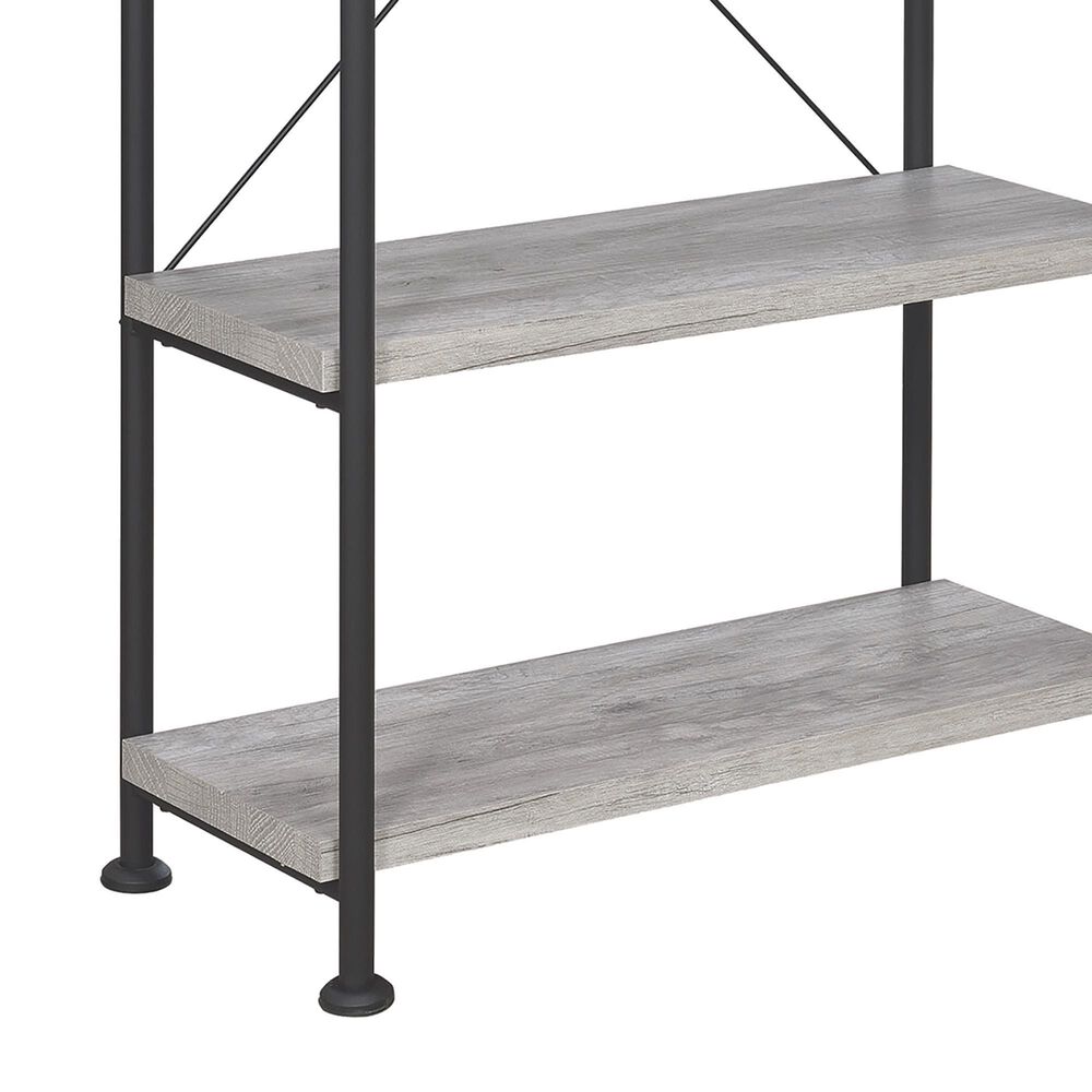 Pacific Landing Analiese 4-Shelf Bookcase in Grey Driftwood and Black, , large