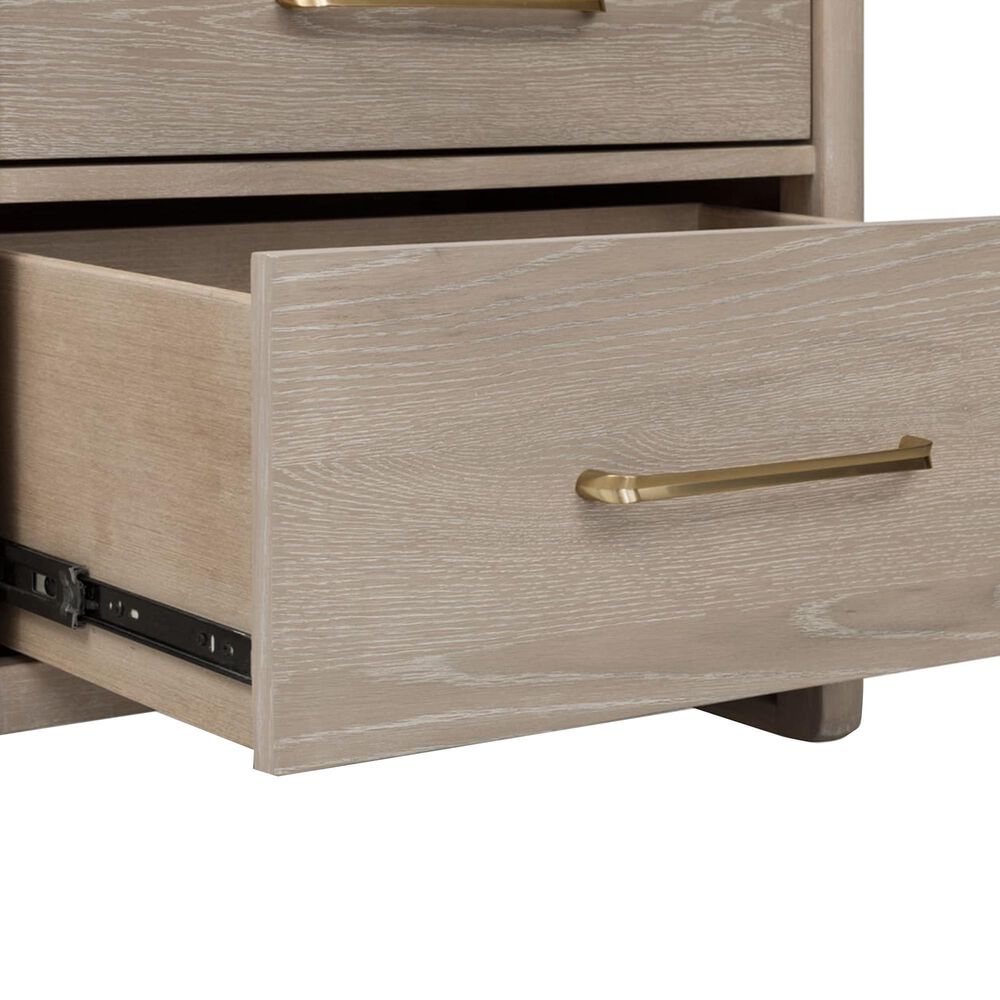 Urban Home Gardenia 2-Drawer Oak Wood Nightstand in Chai, , large