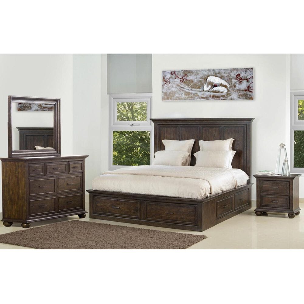 Samuel Lawrence Chatham Park 5 Piece Queen Bedroom Set in Brown, , large