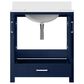 Lexora Home Jacques 30" Single Bathroom Vanity in Navy Blue with 2 cm White Quartz Top and Rectangular Sink, , large