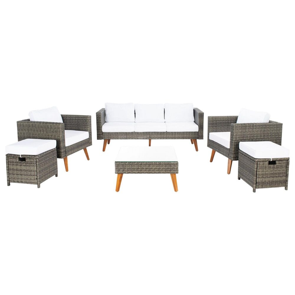 Safavieh Montclair 6-Piece Patio Living Set in Gray Brown, , large