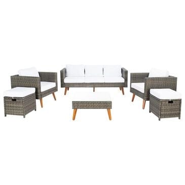 Safavieh Montclair 6-Piece Patio Living Set in Gray Brown, , large