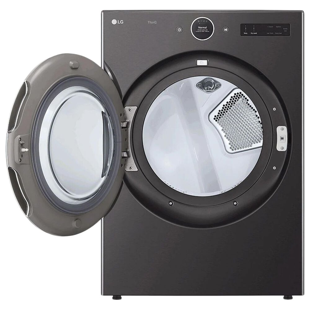 LG 5 Cu. Ft. Front Load Washer with 25 Wash Cycles and 7.4 Cu. Ft. Electric Dryer Laundry Pair in Black Steel, , large