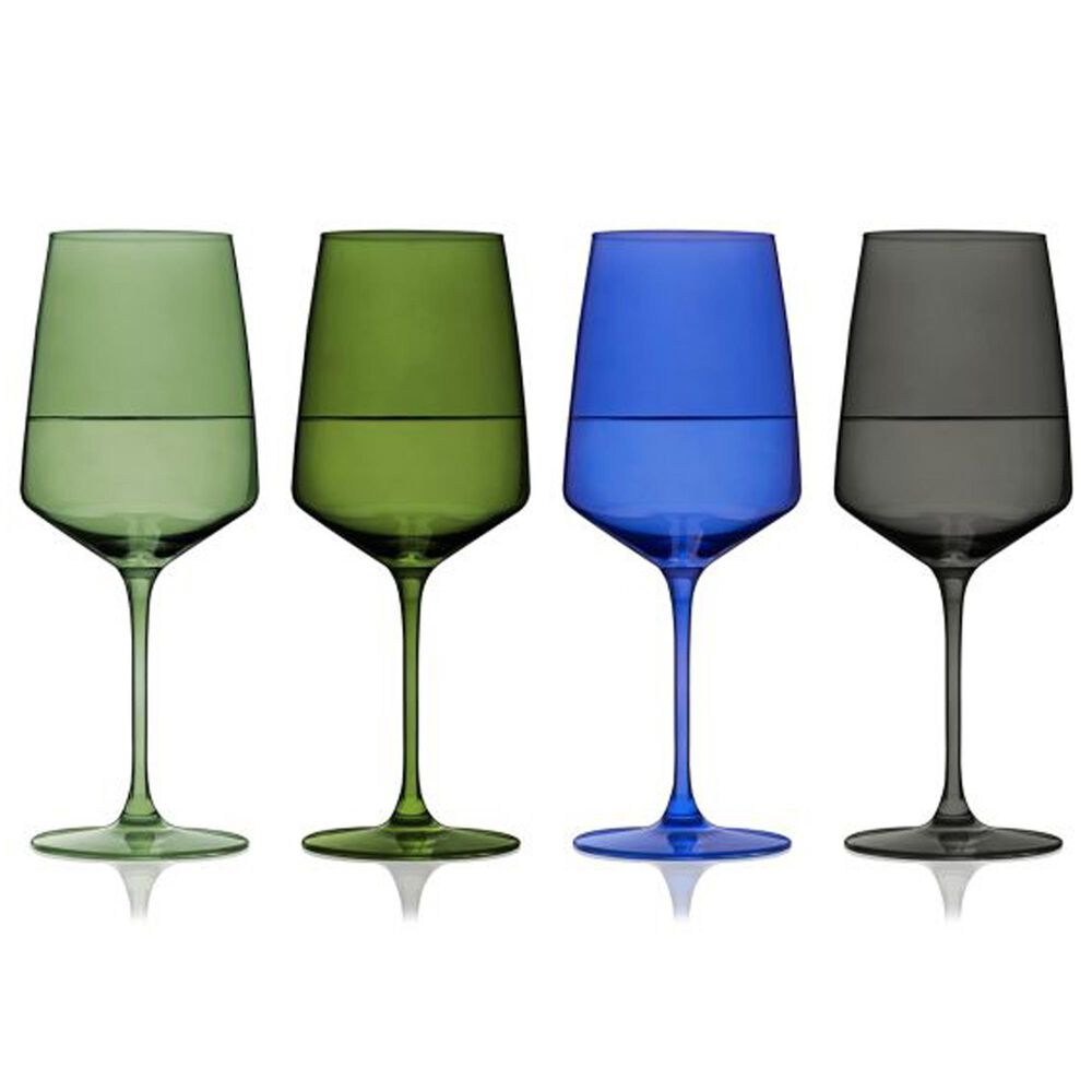 True Brands Reserve Nouveau Crystal Wine Glasses in Seaside &#40;Set of 4&#41;, , large