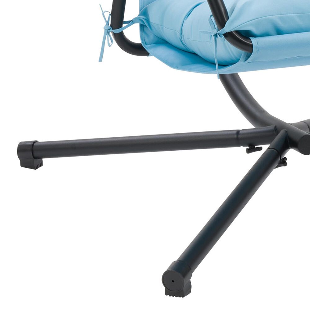 CorLiving Kingsley Chaise Lounge Chair with Canopy in Light Blue, , large